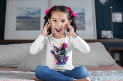 T-shirt Enfant Chat Stylé 2–5 ans — Look Graffiti & Patte de Star