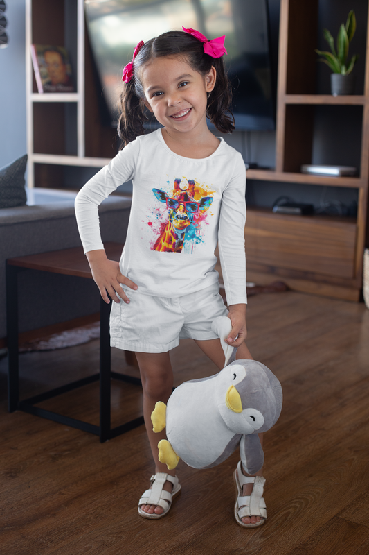 T-shirt Enfant Girafe Stylée 2–5 ans — Look Fun & Couleurs Pop